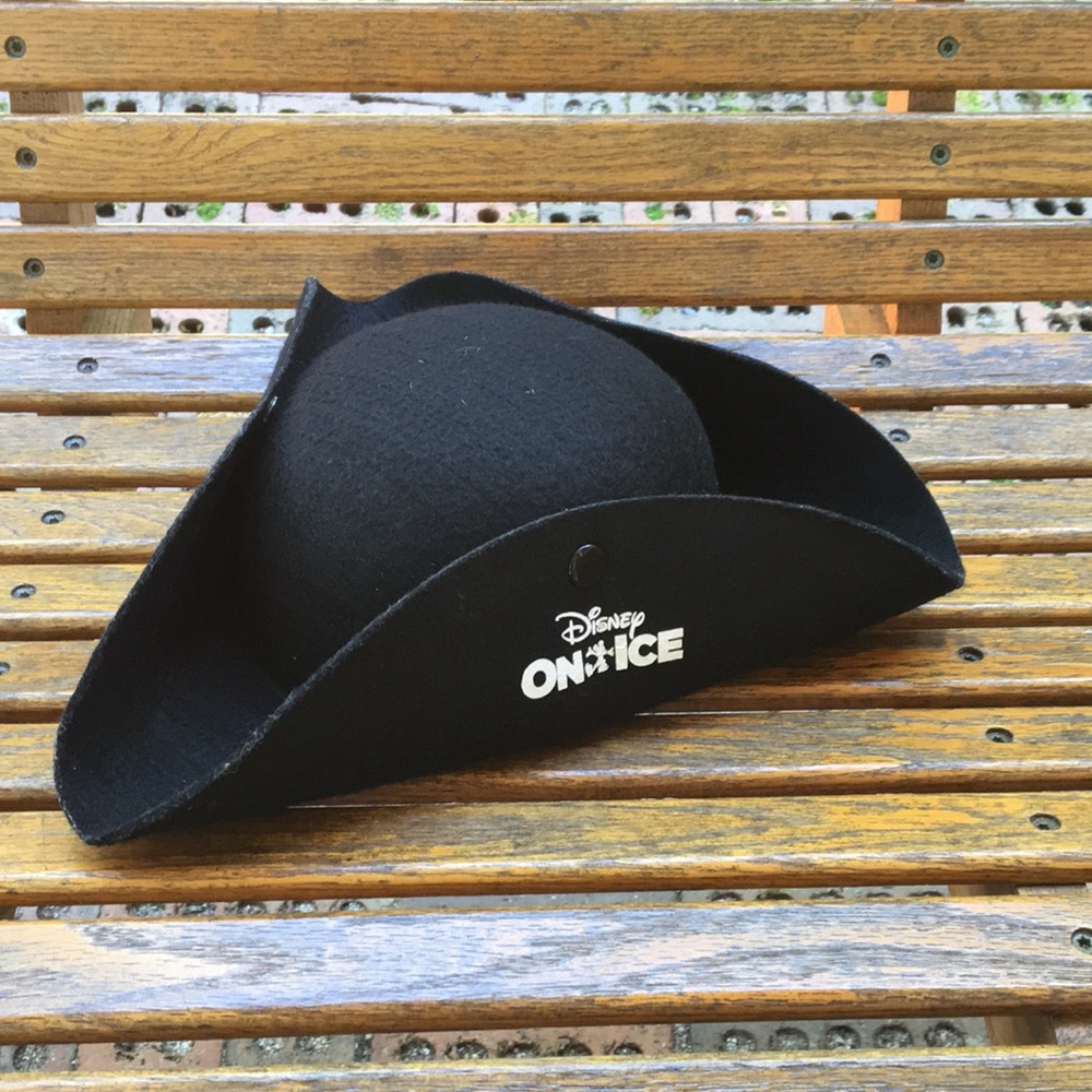 Disney on ice tricorn hat black felt snap brim costume cap 955921 OS